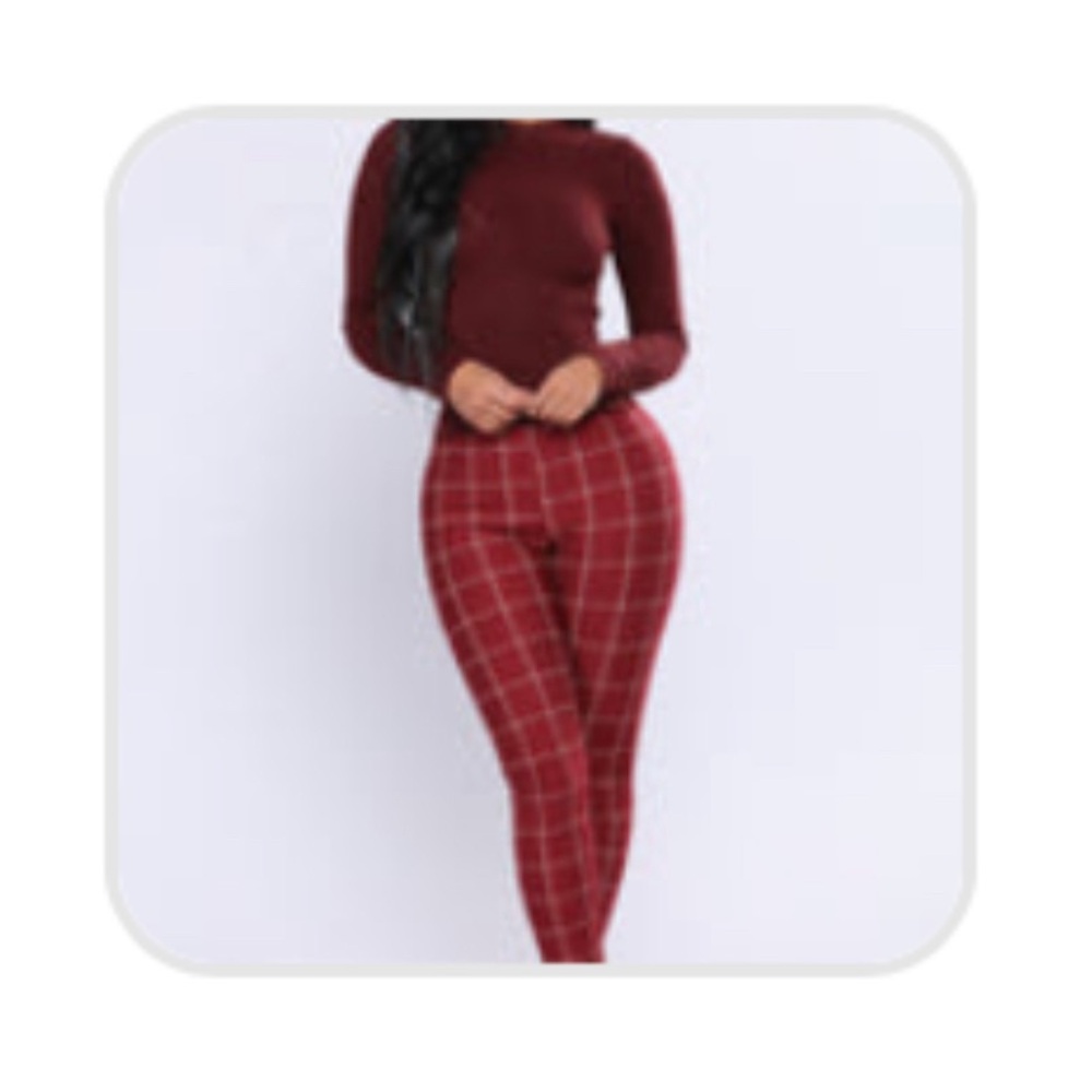 Plaid skinny pants